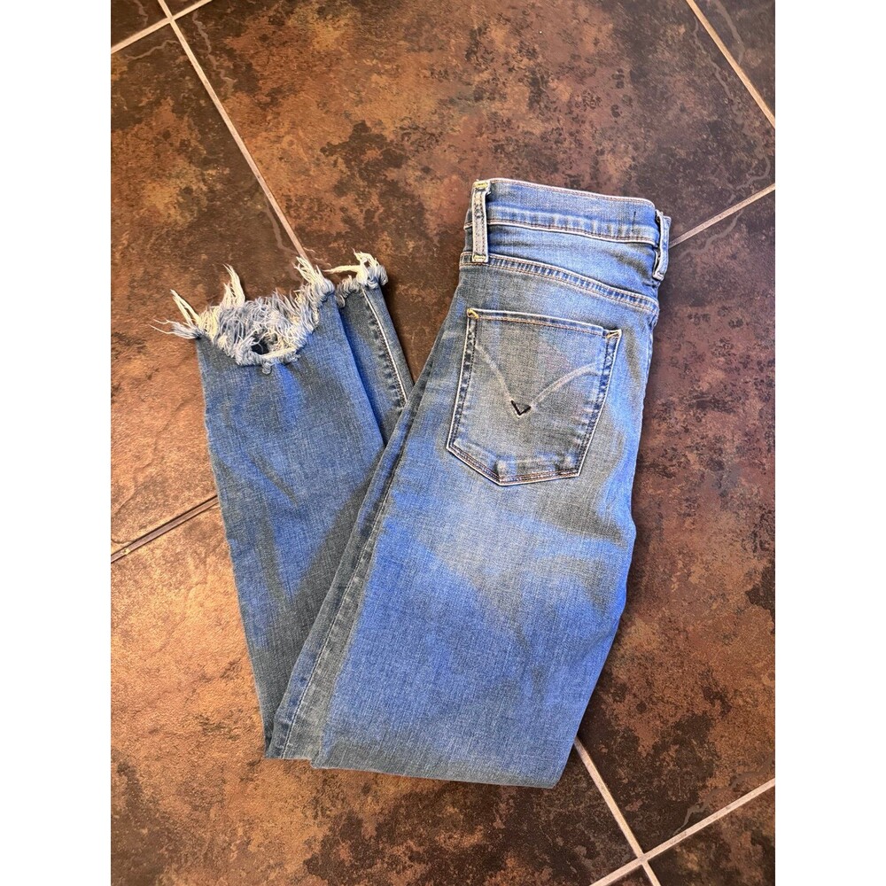 Hudson Tally Skinny Jeans Women’s 27 Distressed Raw Hem Ankle 26” Inseam